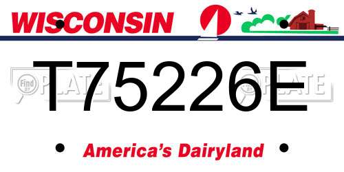 T75226E Wisconsin License Plate