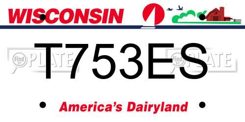 T753ES Wisconsin License Plate