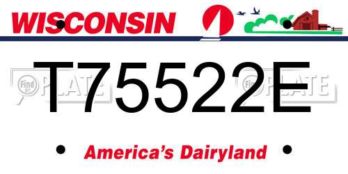 T75522E Wisconsin License Plate