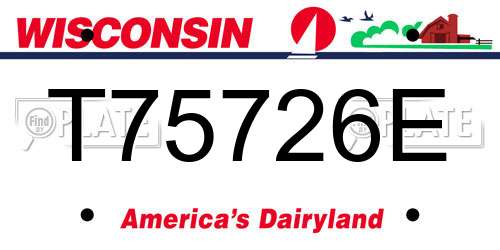 T75726E Wisconsin License Plate