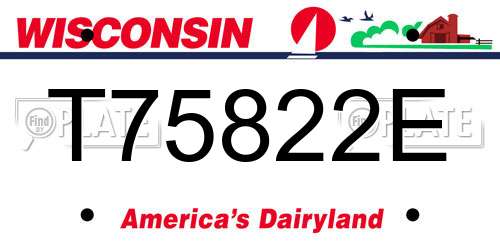 T75822E Wisconsin License Plate
