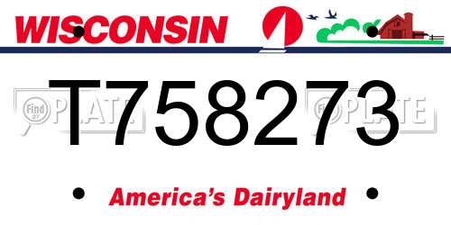 T758273 Wisconsin License Plate