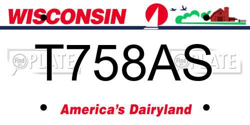T758AS Wisconsin License Plate