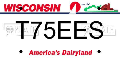 T75EES Wisconsin License Plate