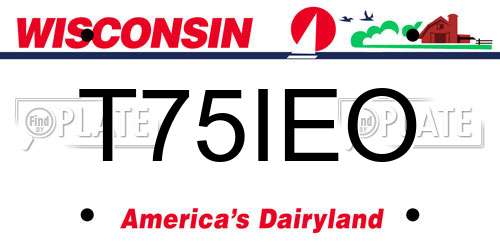 T75IEO Wisconsin License Plate