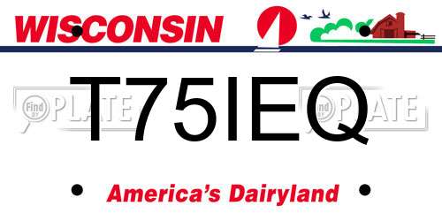 T75IEQ Wisconsin License Plate