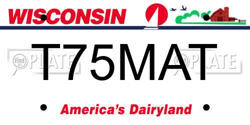T75MAT Wisconsin License Plate