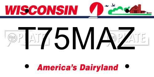T75MAZ Wisconsin License Plate