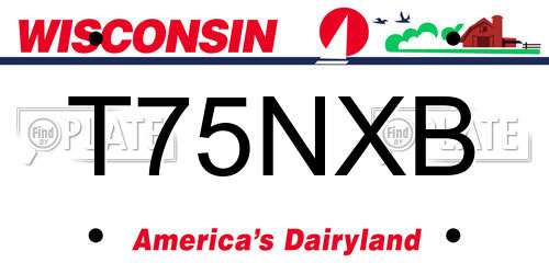 T75NXB Wisconsin License Plate