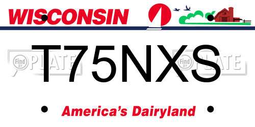 T75NXS Wisconsin License Plate