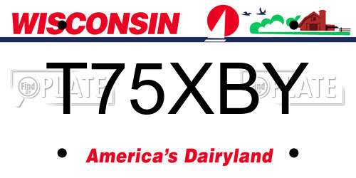 T75XBY Wisconsin License Plate