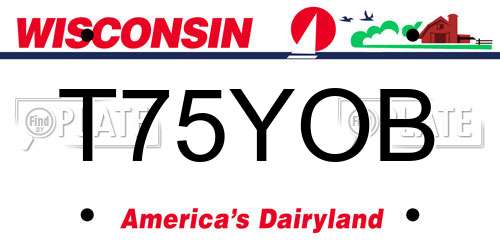 T75YOB Wisconsin License Plate