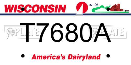 T7680A Wisconsin License Plate