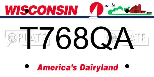 T768QA Wisconsin License Plate