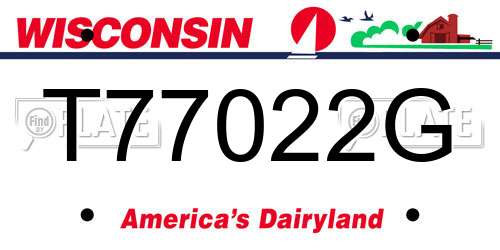 T77022G Wisconsin License Plate