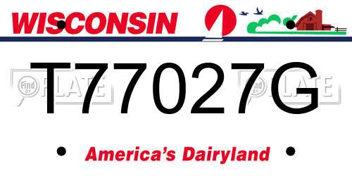 T77027G Wisconsin License Plate