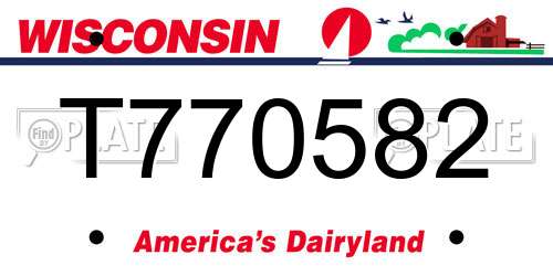 T770582 Wisconsin License Plate