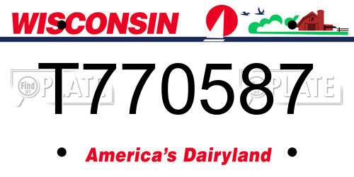 T770587 Wisconsin License Plate