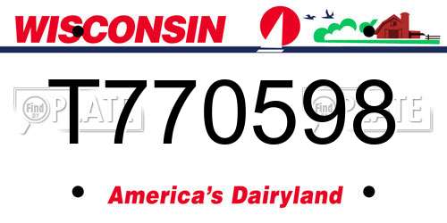 T770598 Wisconsin License Plate