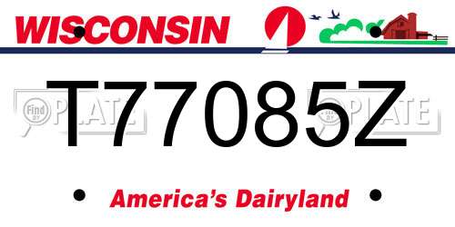 T77085Z Wisconsin License Plate
