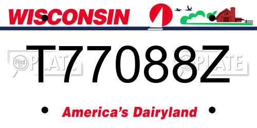 T77088Z Wisconsin License Plate