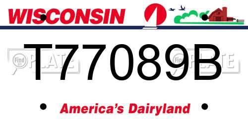 T77089B Wisconsin License Plate
