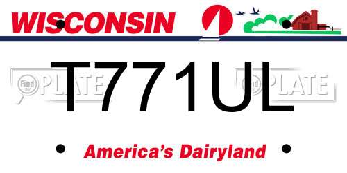 T771UL Wisconsin License Plate