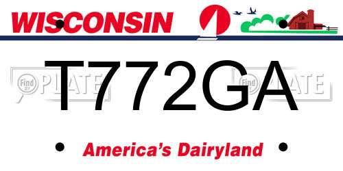T772GA Wisconsin License Plate