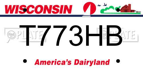 T773HB Wisconsin License Plate
