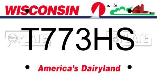 T773HS Wisconsin License Plate