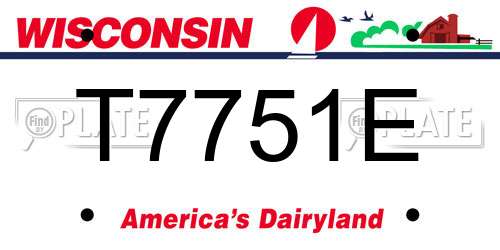T7751E Wisconsin License Plate