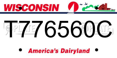T776560C Wisconsin License Plate