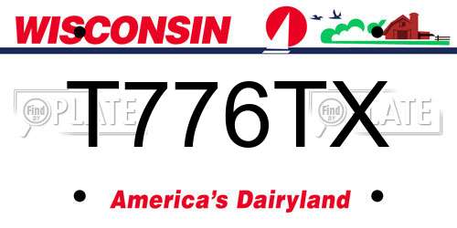 T776TX Wisconsin License Plate