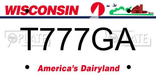 T777GA Wisconsin License Plate