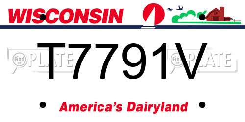 T7791V Wisconsin License Plate