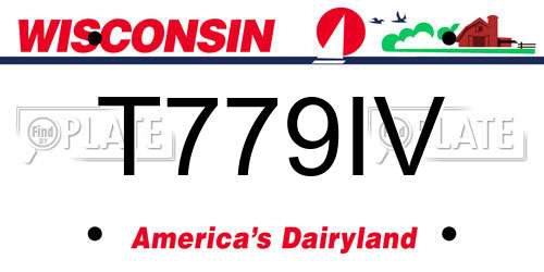 T779IV Wisconsin License Plate
