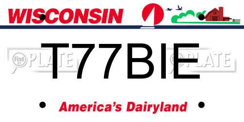 T77BIE Wisconsin License Plate