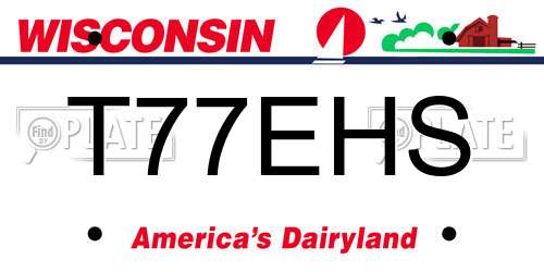 T77EHS Wisconsin License Plate