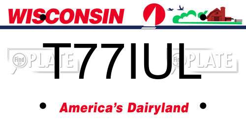 T77IUL Wisconsin License Plate