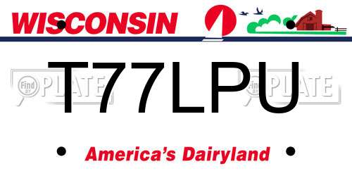 T77LPU Wisconsin License Plate