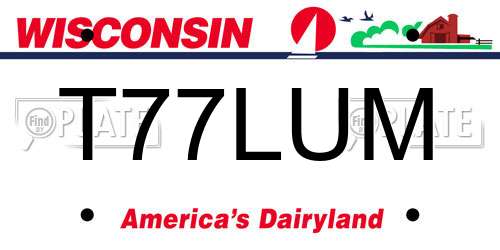 T77LUM Wisconsin License Plate