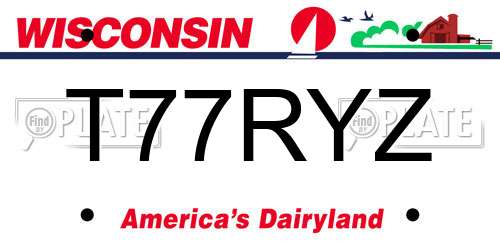 T77RYZ Wisconsin License Plate