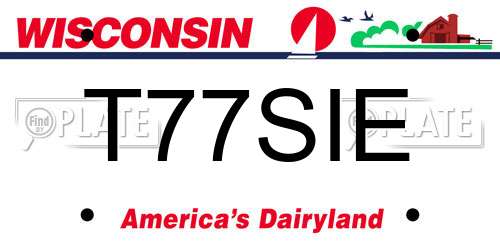 T77SIE Wisconsin License Plate
