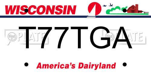 T77TGA Wisconsin License Plate