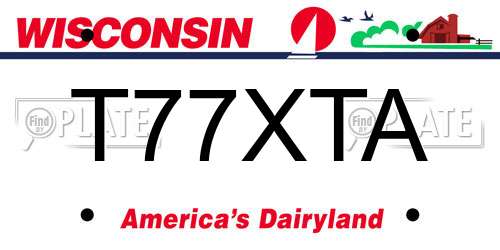 T77XTA Wisconsin License Plate