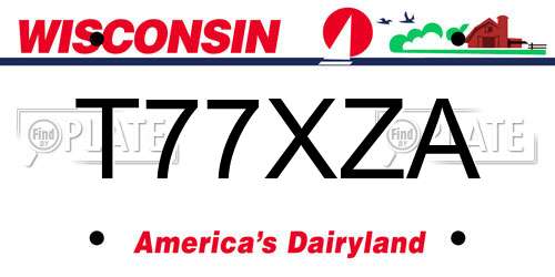T77XZA Wisconsin License Plate