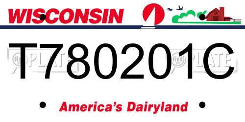 T780201C Wisconsin License Plate