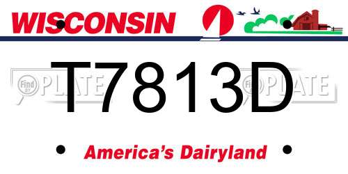 T7813D Wisconsin License Plate