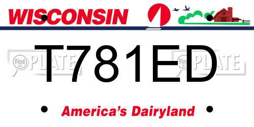 T781ED Wisconsin License Plate