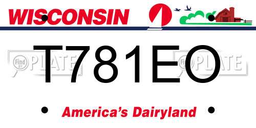 T781EO Wisconsin License Plate